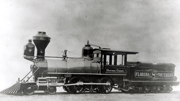 Florida Southern steam locomotive, 1870.
