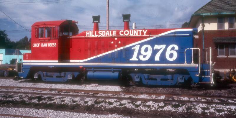 Hillsdale County Railway EMD NW2 locomotive in 1978.