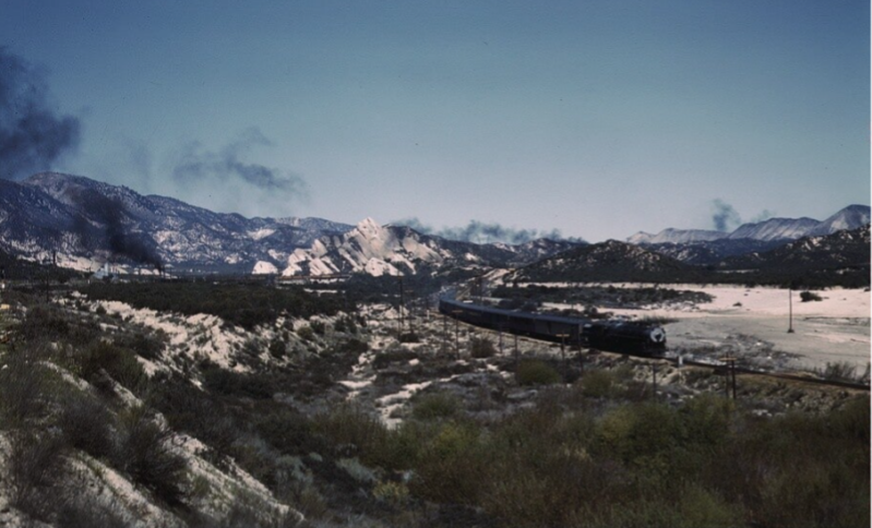 Santa Fe trains at Cajon Pass, March 1943. 