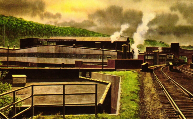 Federal Enameling and Stamping Company, McKees Rocks, served by the Pittsburgh, Chartiers, & Youghiogheny Railway, a P&LE affiliate.