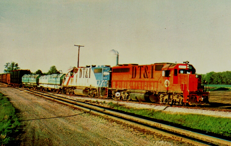 DT&I Symbol Freight No. FB-3 on Ann Arbor tracks at Dundee, MI, May 13, 1977. Photo Courtesy Bob Lenardson.