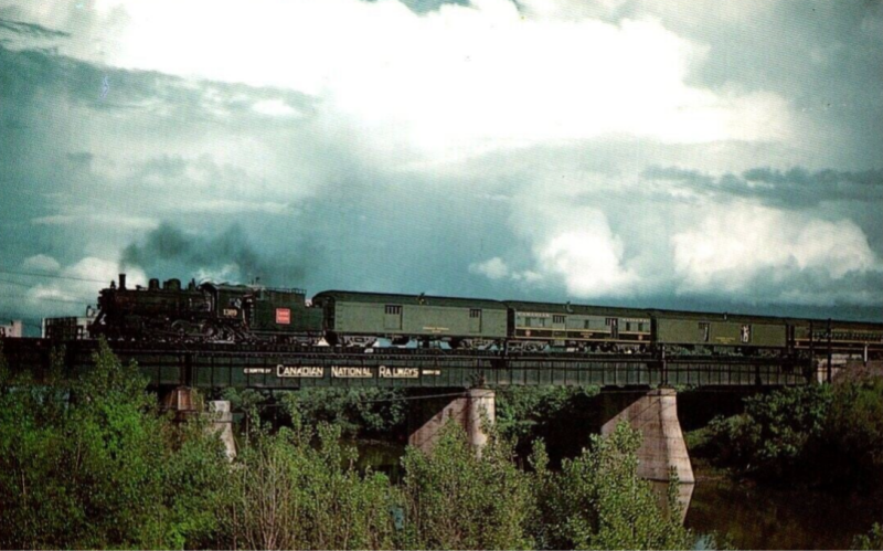 CN 4-6-0  1389 with train 48, 1959.