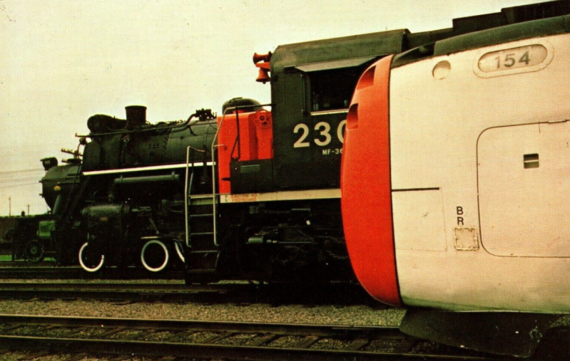 A displaof locomotives in Montreal.