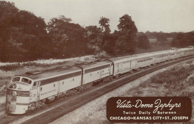 Postcard depiction of the KC Zephyr - American Royal Zephyr.
