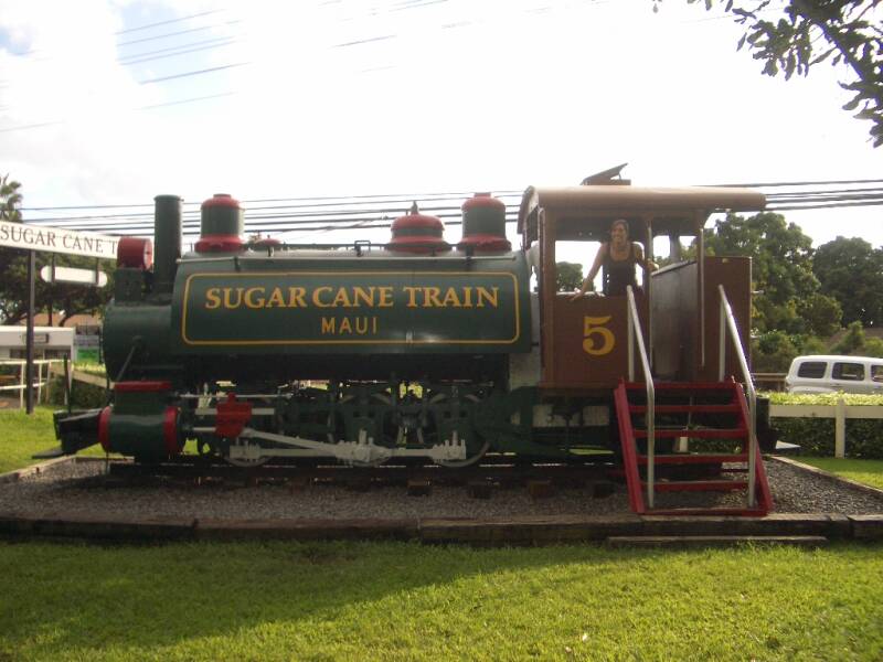 a small 0-6-2ST saddle tank steam locomotive on static display