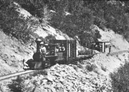 Locomotive in American Fork Canyon ca 1870s