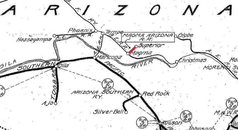 Magma Arizona Railroad Map.