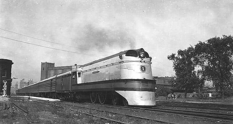 Milaukee Road No. 1 leaving Minneapolis in 1935.