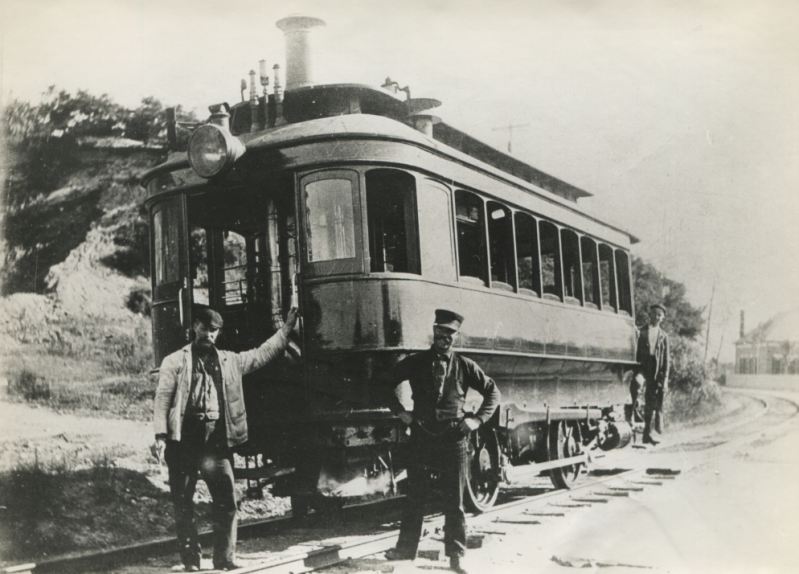 The Moshassuck Valley Railroad's steam passenger car in 1916.