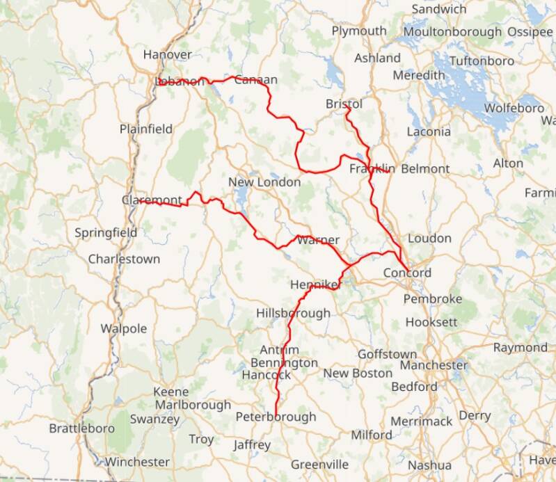 Extent of the Northern Railroad in 1890 map.
