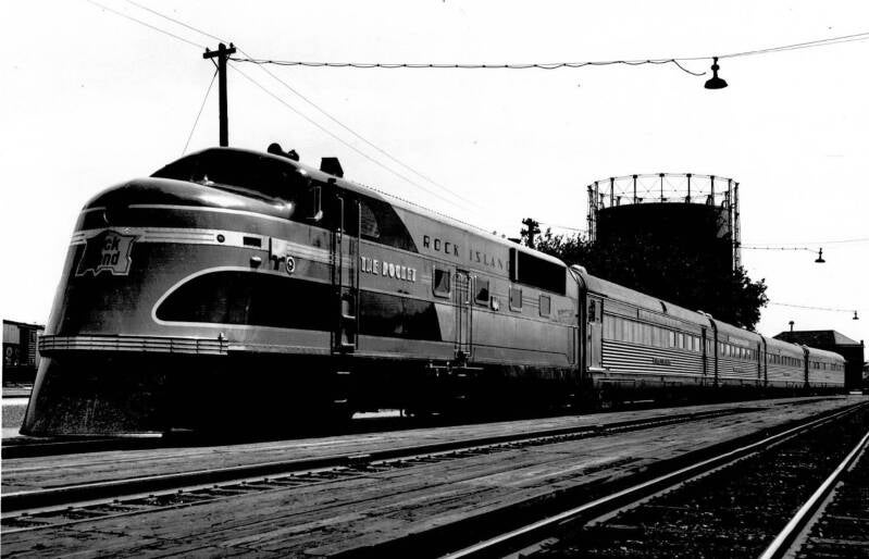 The Peoria Rocket led by EMD TA No. 603, circa 1937. Photo by R.H. Kennedy. Location Unknown.