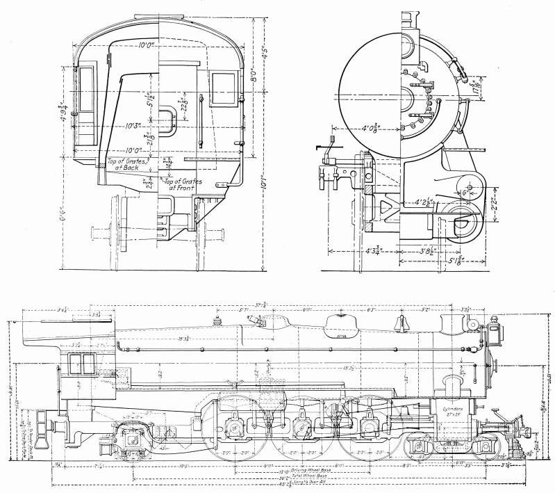 A drawing design of the PRR K4 class locomotive.