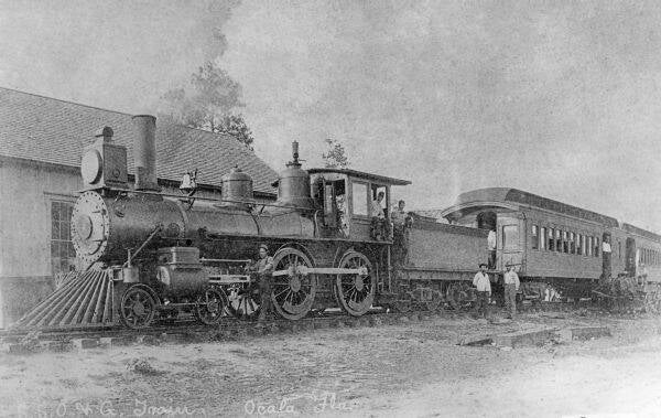 Silver Springs, Ocala and Gulf Railroad engine No. 2, Ocala, Florida.