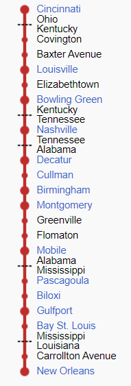 Humming Bird route map.