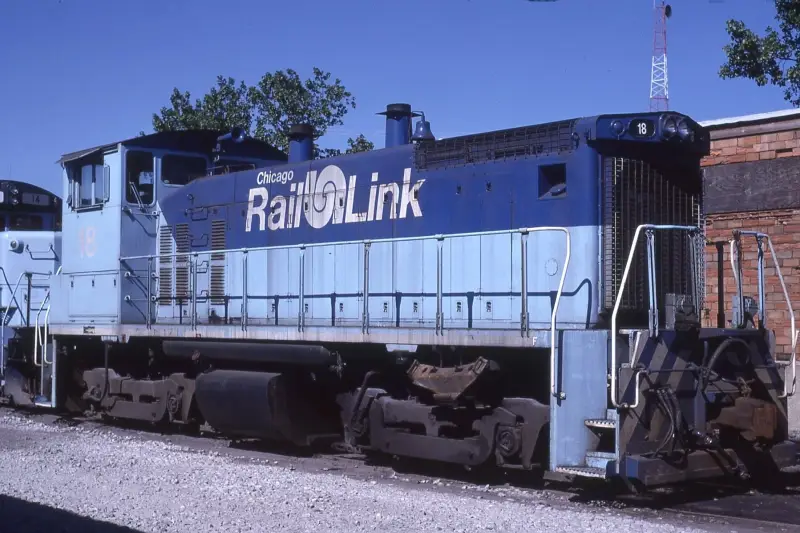 Chicago Rail Link EMD SW1500 No. 18 in 1990.