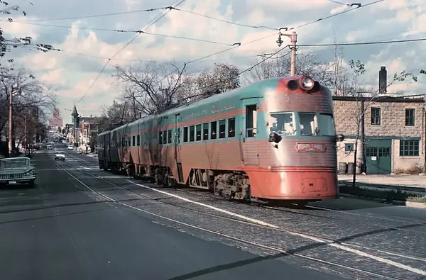 CNS&M Train 805 The Electroliner S. 6th St. Milwaukee, WI Oct. 1962 5 x 7 Photo