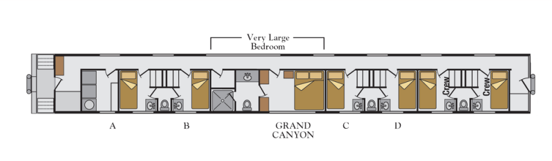 Diagram of railcar interior.
