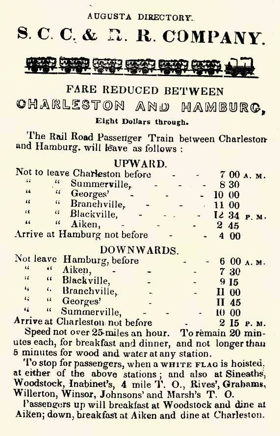 1841 SCC&RR Schedule.