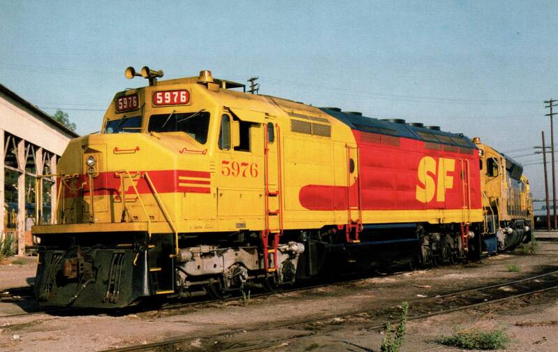 Ex-SF EMD F45 No. 5976 at San Bernardino, CA in 1987.