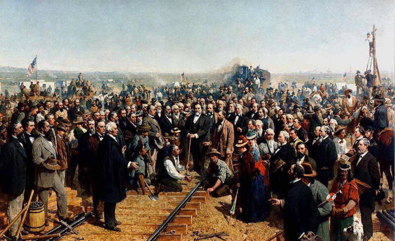 The Last Spike, painting by Thomas Hill (1881).