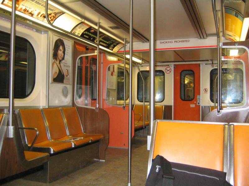 Interior of UTDC H6 subway car.