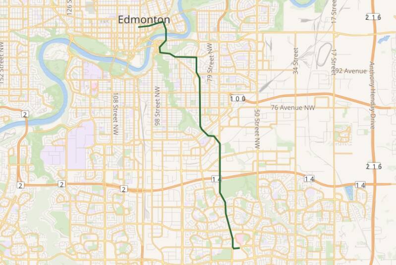 Valley Line highlighted in green.