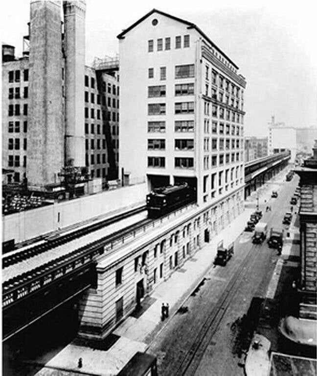 An NYC train passes through Bell Labs in 1936.