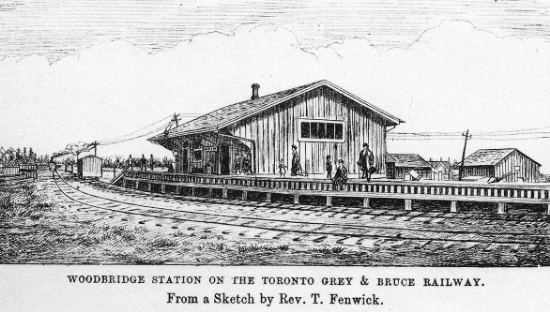 Woodbridge station along the TG&B, circa 1880.