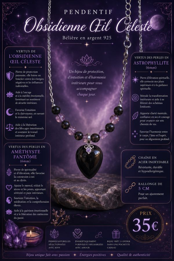 Collier Obsidienne oeil
