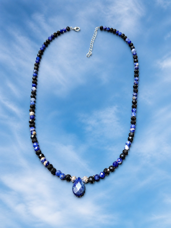Collier Aura noire et azur