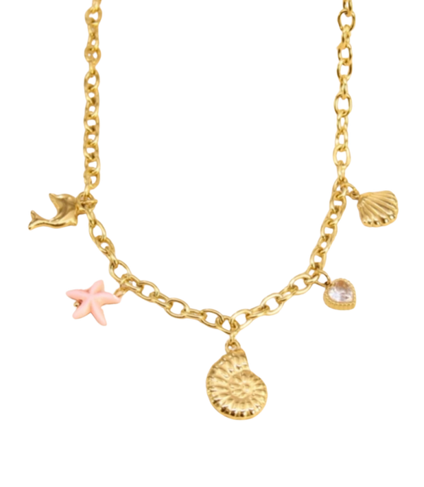 Collier breloques doré St Tropez