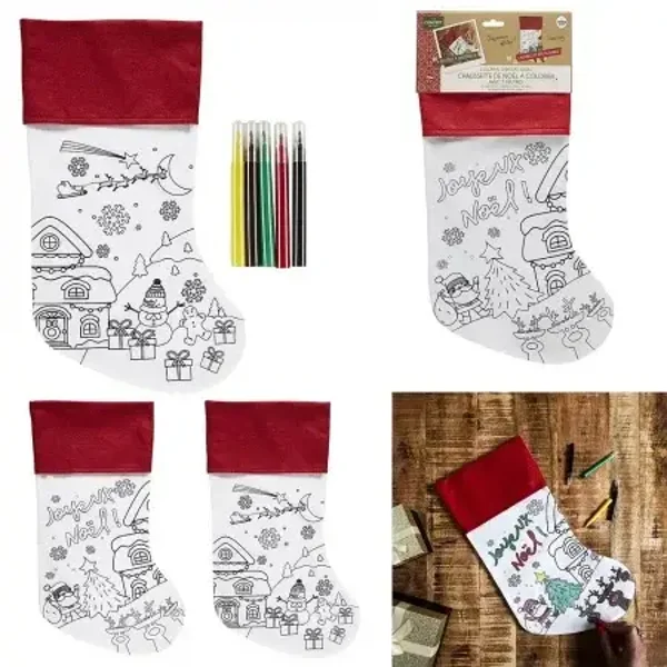 chaussette de noël colorier