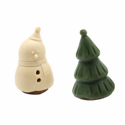 Snack pour chien Noël - Bonhomme de neige et sapin 2 pièces - 128 grammes