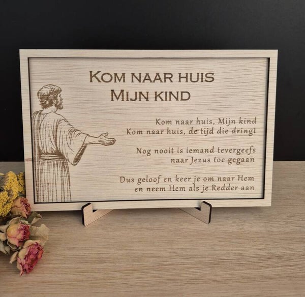 Tekstbord "Kom naar huis"