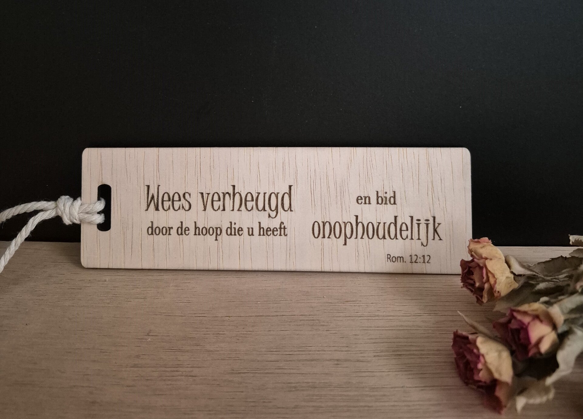 Boekenlegger 'Wees verheugd' Rom. 12:12