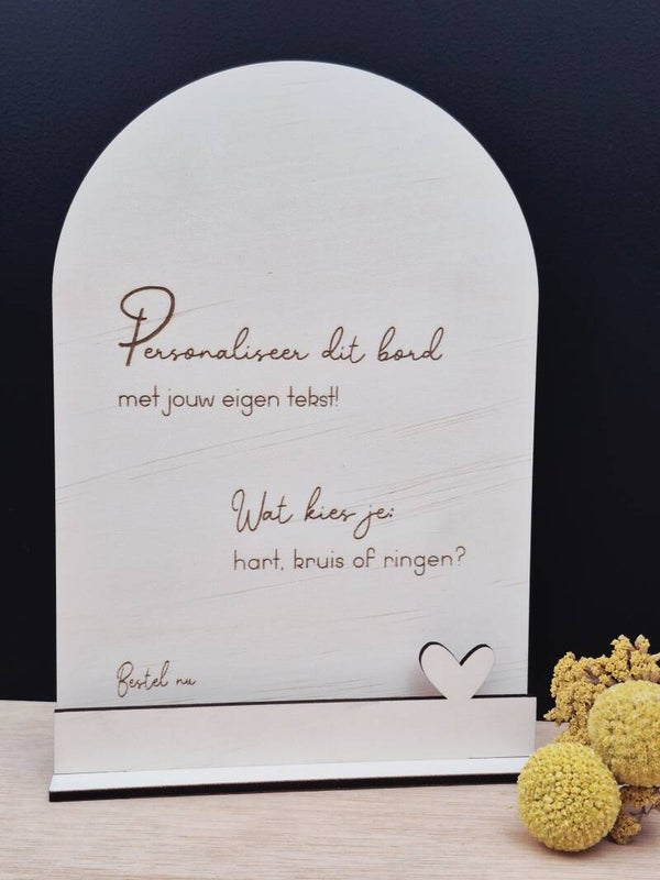 Eigen tekst  [met hart] Boog