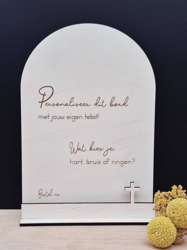 Eigen tekst  [met kruis] Boog