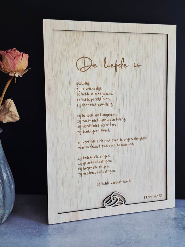 De liefde is - Bord A4