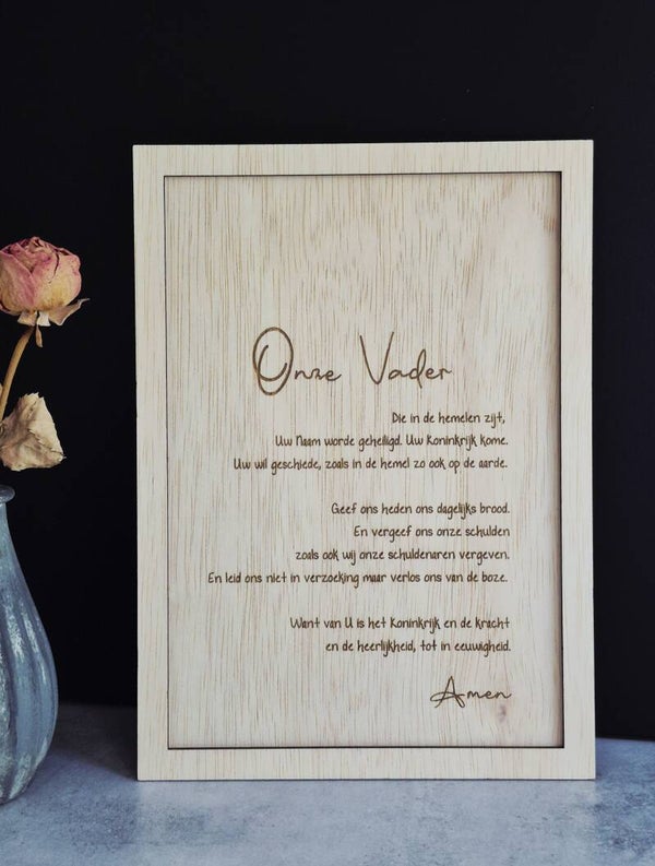 Gebed Onze Vader - Bord A4