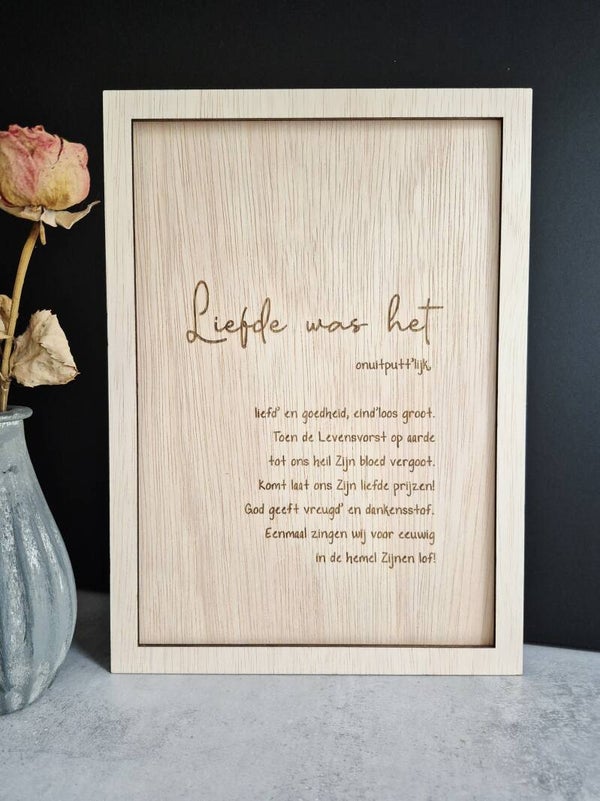 Liefde was het - Bord A4