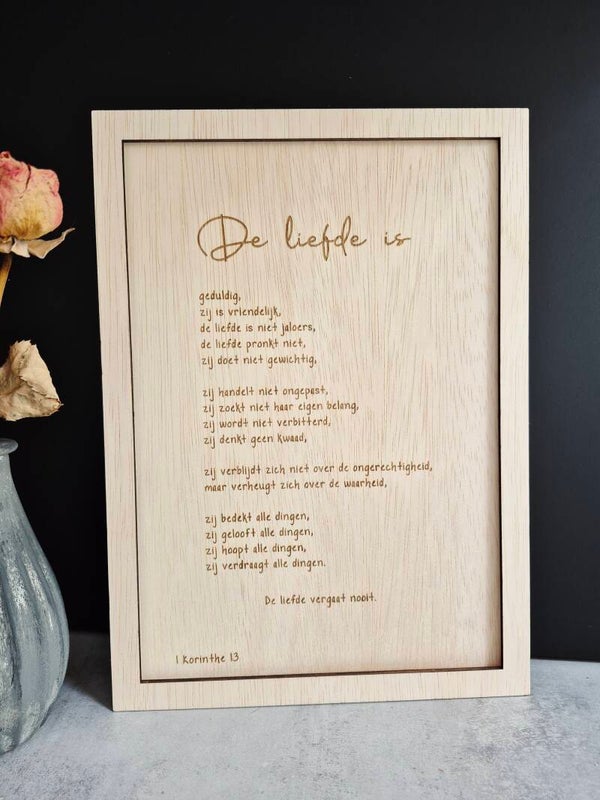 De liefde is - Bord A4