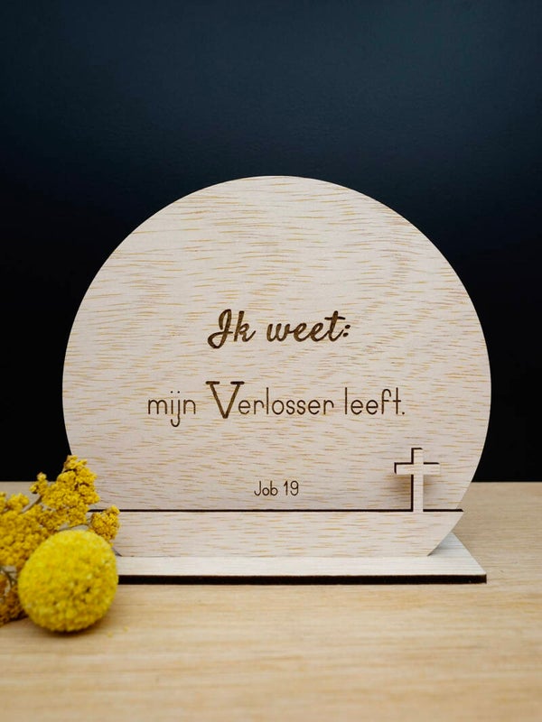 Mijn Verlosser leeft (rond, kruis)