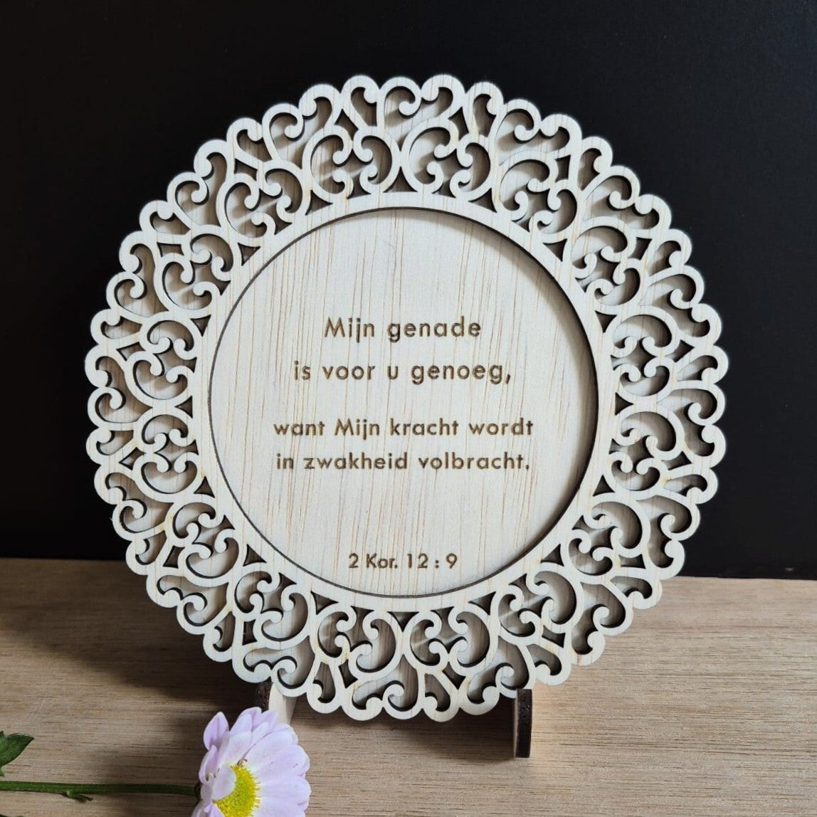 Tekst rondje - Mijn genade is voor u genoeg (2Kor. 12:9)
