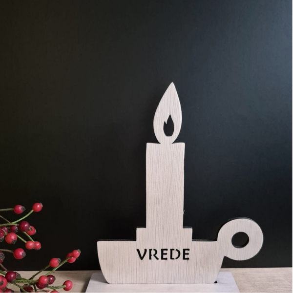 Houten kaars Vrede