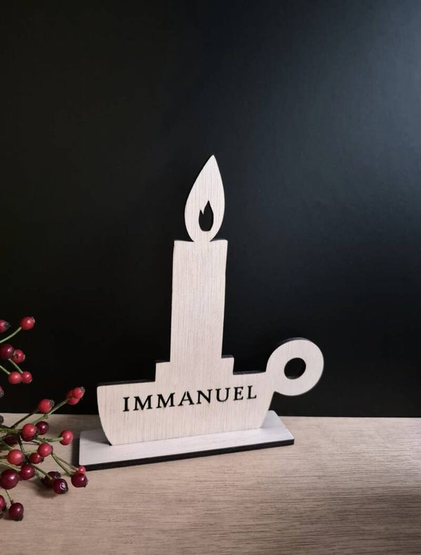 Houten kaars Immanuel