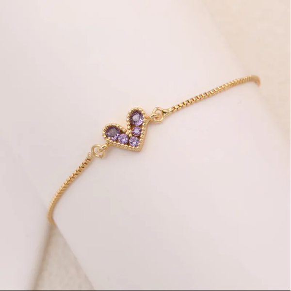 Purple Zircon Gold Bracelet