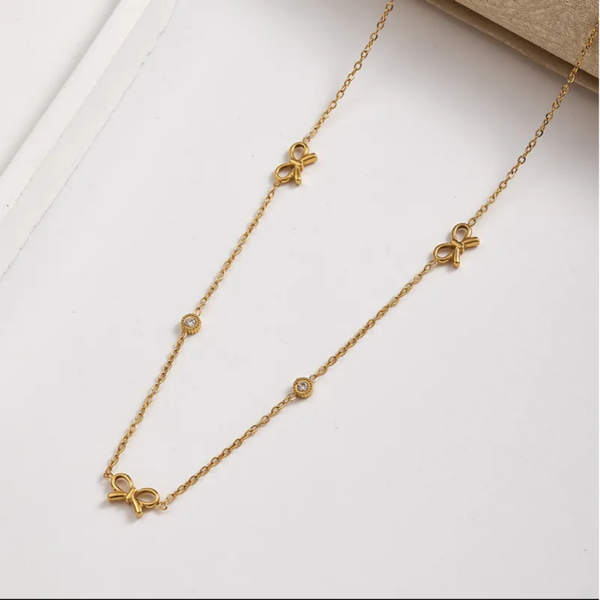 Bow Knot Gold Necklace