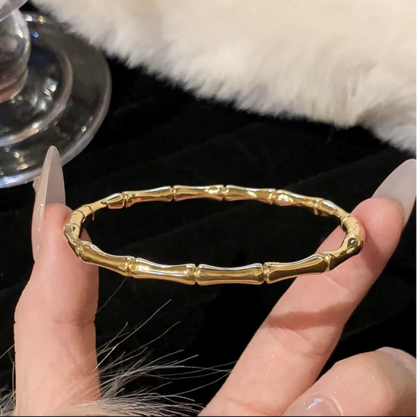 Wooden Shape Gold Cuff