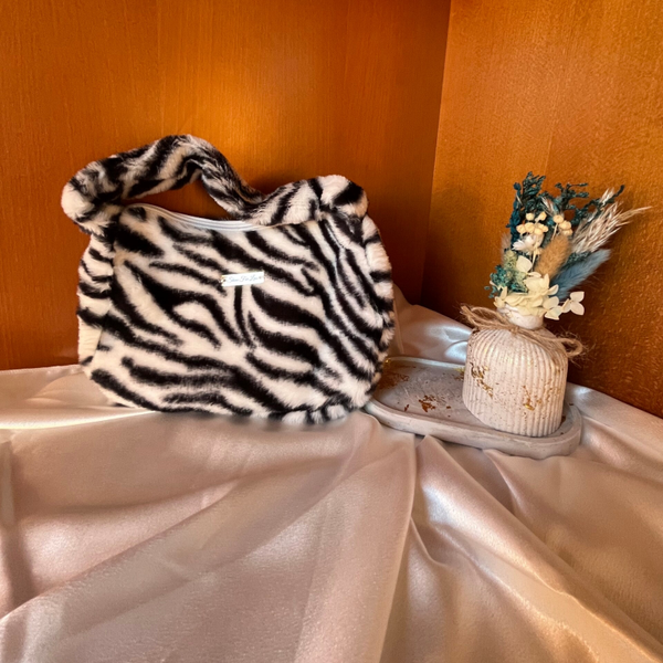 Fluffy Zebra Print Bag
