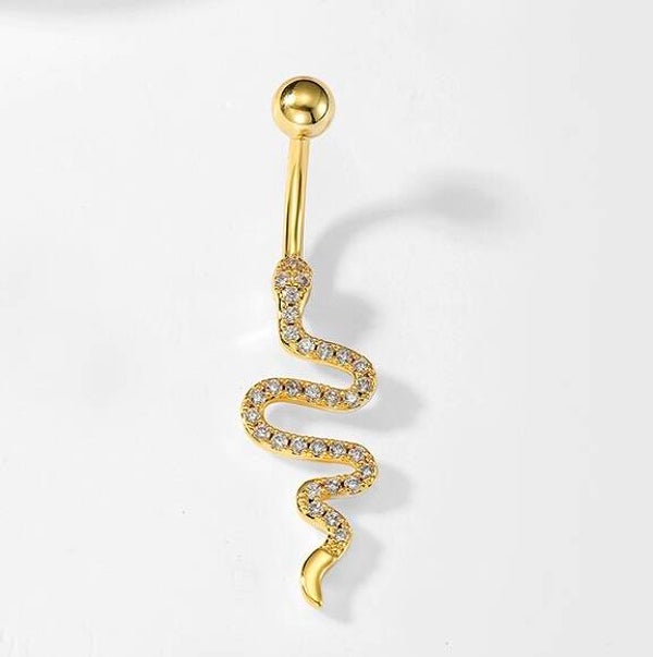 Snake Belly Piercing Gold